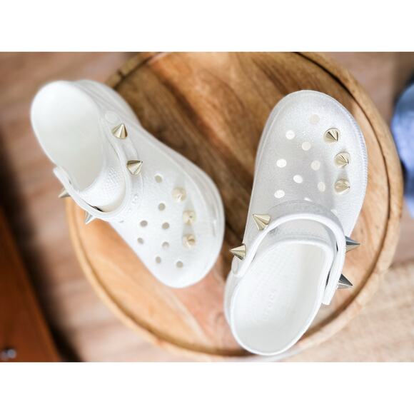 Rare Limited Edition Crocs Bae Glitter Studded Spike Platform – Women’s Size 8 - Picture 6 of 8